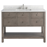 Urban Furnishing - The Katie Bathroom Vanity, 48" - The Katie Bathroom Vanity was inspired by Modern Rustic Farmhouse design with sleek clean lines and cozy country aesthetics. Premium quality construction with skillfully handcrafted finish. Features matching wood-finished hardware, dovetail joints, soft-closing drawers and doors, and many higher-end options.