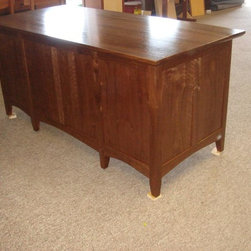 Curly Black Walnut Executive Panel Desk - Desks And Hutches