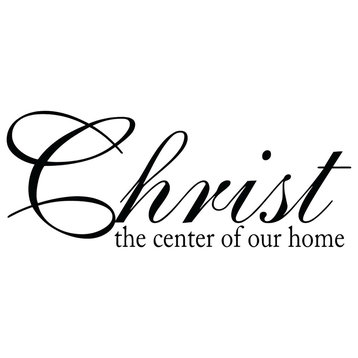 Decal Vinyl Wall Sticker Christ The Center Of Our Home Quote, Black