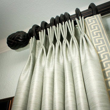 Drapery with Greek Key Motif by Mary Strong, Interior Designer at Star Furniture