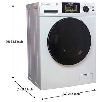 All-in-one Washer Dryer Ventless FULLY BUILTIN 0-CLEARANCE 1.62cf/110V Equator, White