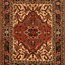 Persian Heris rug 3'8 X 4'6 - Area Rugs