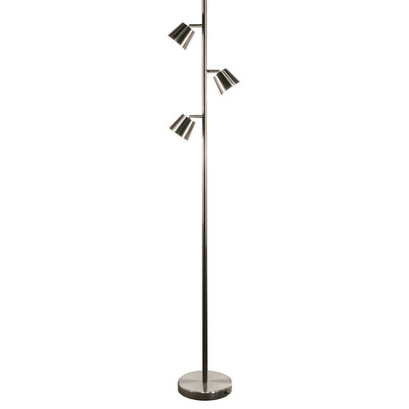 Kylo 3-Light LED Floor Lamp, Satin Chrome