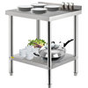 Stainless Steel Prep Table Heavy Duty Metal Worktable w/ Backsplash Undershelf, 30x24x35 Inch