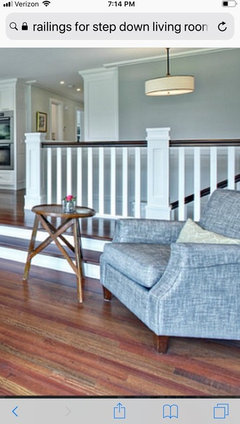 Railing And Step Down Into Family Room
