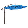10' Offset Patio Shade Cantilever Outdoor Umbrella, Base, Vertical Tilt, Blue