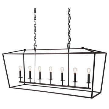 Norwell Lighting 1083-MB-NG Seven Light Linear Cage Pendant