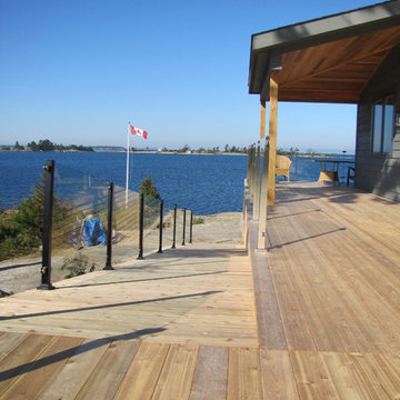 Large waterfront cottage decks