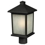 Z-LITE - Z-LITE 507PHM-BK Outdoor Post Light - Z-LITE 507PHM-BK Outdoor Post Light, BlackThe solid, timeless styling of this medium outdoor post-head makes this a versatile fixture, suiting both traditional and modern styles. Clean, white seedy glass panels are paired with a finish of black, to create a very inviting look. Made of cast aluminum, this fixture is made to endure nature, regardless of the seasonCollection: HolbrookFrame Finish: BlackFrame Material: AluminumShade Finish/Color: White Seedy Shade Material: GlassDimension(in): 8(W) x 16(H)Bulb: (1)100W Medium base,Dimmable(Not Included)UL Classification/Application: CUL/cETLu/Wet