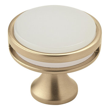 Oberon 1-3/8" Diameter Golden Champagne/Frosted Cabinet Knob