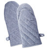 DII Blue Solid Chambray Oven Mitt, Set of 2