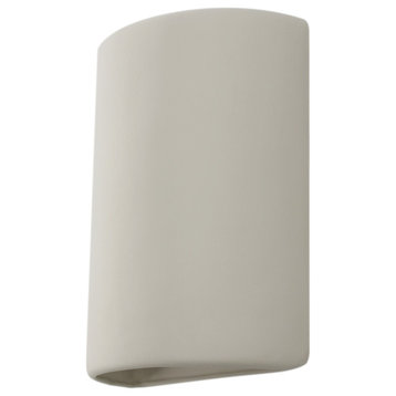 Eloise Half Cylinder Outdoor Wall Light, Bisque Terra Cotta, Closed Top