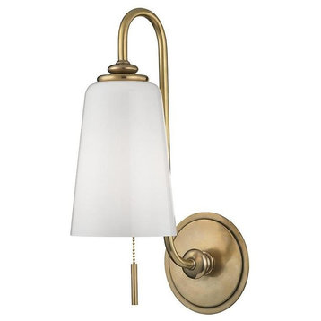 Glover 1 Light Wall Sconce, Aged Brass Finish