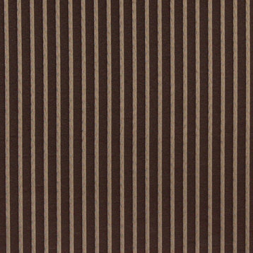 Two Toned Brown, Thin Striped Woven Upholstery Fabric By The Yard