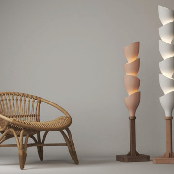Ceramic Floor lamp, floor lamp for living room, modern floor lamp, Naaya Helicon