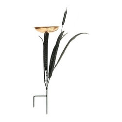 Achla Designs Single Cattail Birdbath - Bird Baths