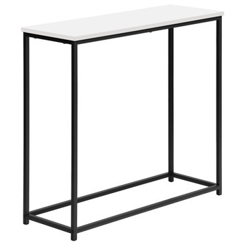 Accent Table, Console, Entryway, Narrow, Sofa, Bedroom, Metal, White