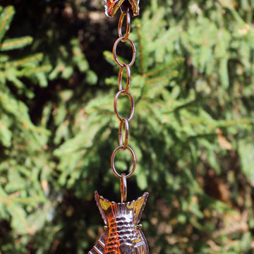 Fish Rain Chain - Polished Copper by Good Directions