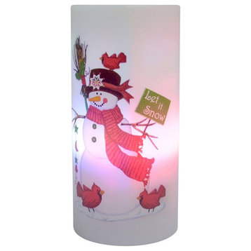 Jeco Flameless Christmas Snowman Candle and Projector in White