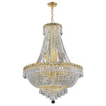 Crystal Lighting Palace - French Empire 12-Light Clear Crystal Chandelier, Gold Finish - This stunning 12-light Crystal Chandelier only uses the best quality material and workmanship ensuring a beautiful heirloom quality piece. Featuring a radiant gold finish and finely cut premium grade crystals with a lead content of 30%, this elegant chandelier will give any room sparkle and glamour.