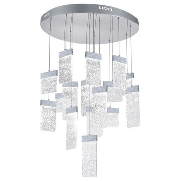 CWI Lighting Carolina Contemporary Metal LED Chandelier in Pewter