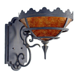 SC-144 Custom Hand Made Iron and MIca Shade Sconce - Wall Sconces