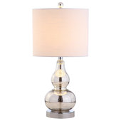 Mini Purple Chrome Table Lamp with Fabric Shade