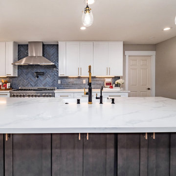 Bold blue backsplash to make an outstanding kitchen in Sacramento, CA