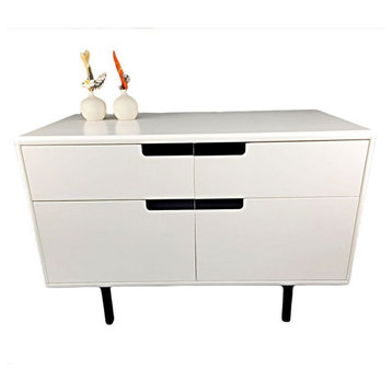 POW Furniture Dornan Minimal Modern Multipurpose Cabinet, White