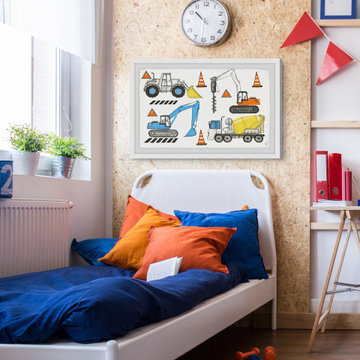 "The Big Trucks" Framed Painting Print
