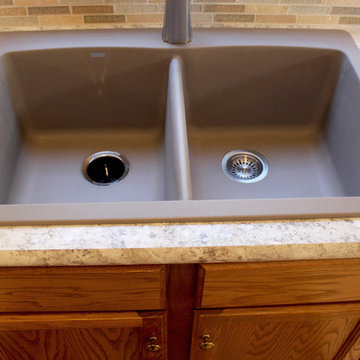 Wilsonart Beige Laminate Countertop with Glass Backsplash ~ Middleburg Hts, OH