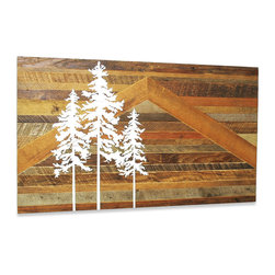 Reclaimed Chevron Firs - Mixed Media Art