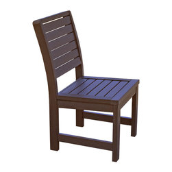 Highwood USA - Weatherly Side Chair, Weathered Acorn - Outdoor Dining Chairs
