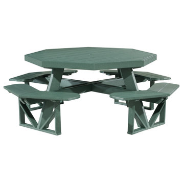 Poly Octagon Picnic Table, Green
