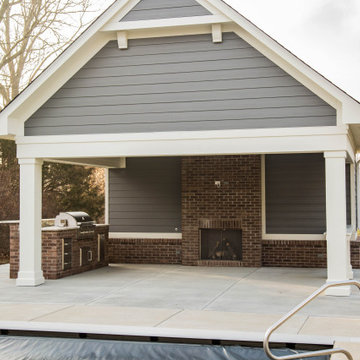 Poolside Pavilion & Carriage House with Golf Simulator