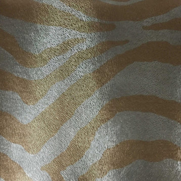 Chester Zebra Vinyl Faux Leather Upholstery Fabric, Gold