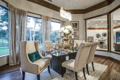 Transitional dining room photo in Dallas
