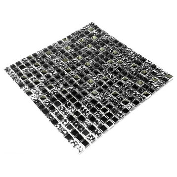 Jet Black - 3-Dimensional Mosaic Decorative Wall Tile(6PC)