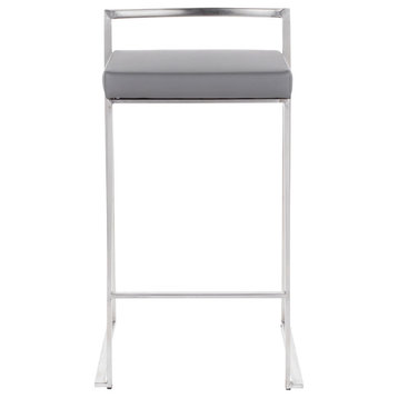 Fuji Contemporary Stackable Counter Stool in Stainless Steel