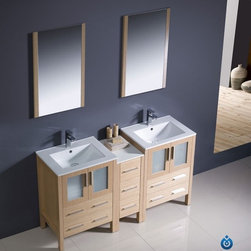 Fresca Torino 60'' Modern Double Sink Bathroom Vanity FVN62-241224LO-UNS - Bath Products