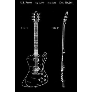 T M McCarty 1958 Gibson Guitar Patent Art Poster 