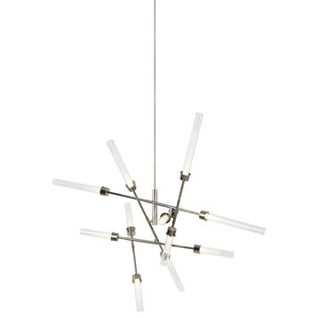 Tech Lighting Linger 12-LT Abstract Chandelier, Nickel 700LNG12AN-LED930