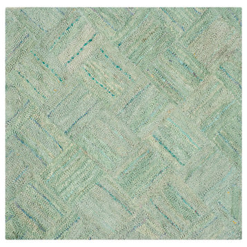 Safavieh Nantucket Collection NAN316 Rug, Green/Multi, 4' Square