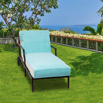 Linum Home Textiles Personalized Standard Chaise Lounge Cover, Aqua, V