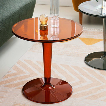 Modern Glass and Lucite Side End Tables