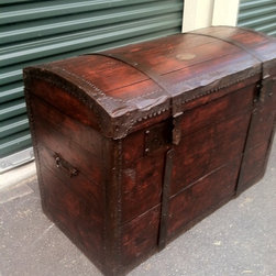 Vintage Wood Trunk-1800s - Furniture