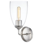 Hudson Valley Lighting - Glenwood 1 Light Wall Sconce, Polished Nickel Finish, Clear Glass - Features: