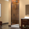 Unidoor 29"x72" Frameless Hinged Shower Door, Frosted Band Glass, Chrome