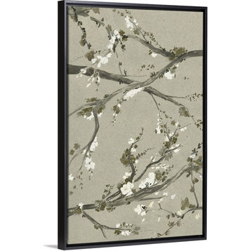 "Neutral Cherry Blossoms I" Floating Frame Canvas Art, 14"x20"x1.75"