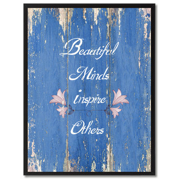 Beautiful Minds Inspire Others Motivation Quote, Canvas, Picture Frame, 22"X29"